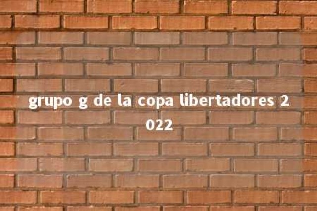 grupo g de la copa libertadores 2022 