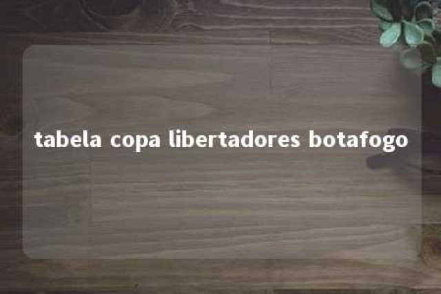 tabela copa libertadores botafogo 