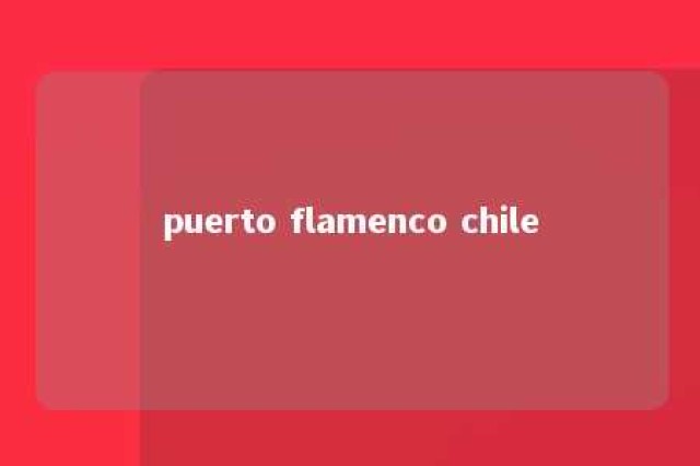 puerto flamenco chile 