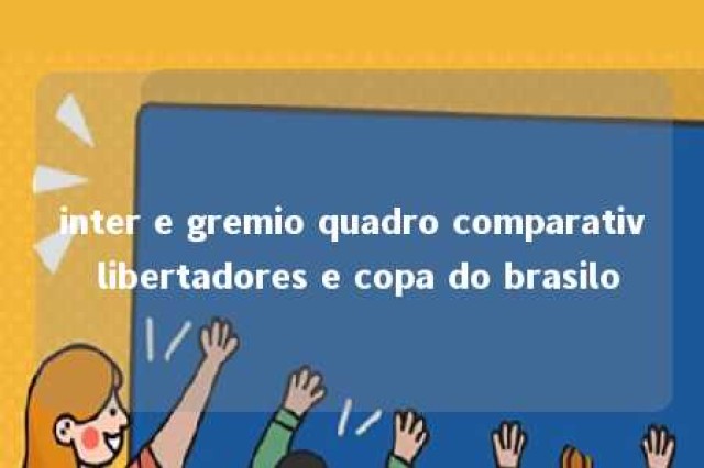 inter e gremio quadro comparativ libertadores e copa do brasilo 