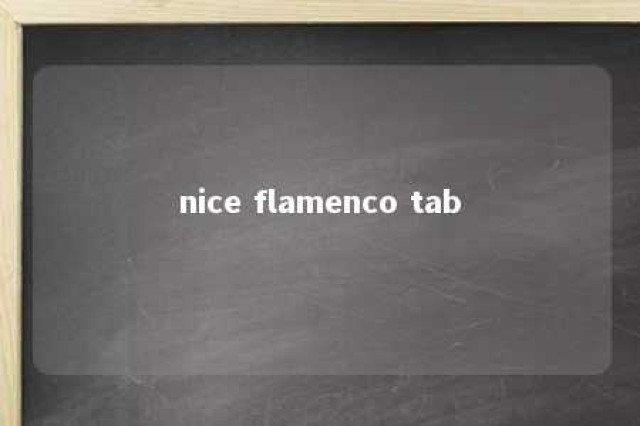 nice flamenco tab 