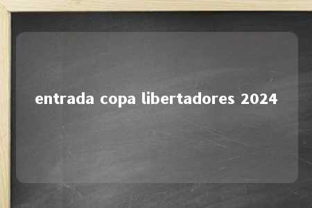 entrada copa libertadores 2024